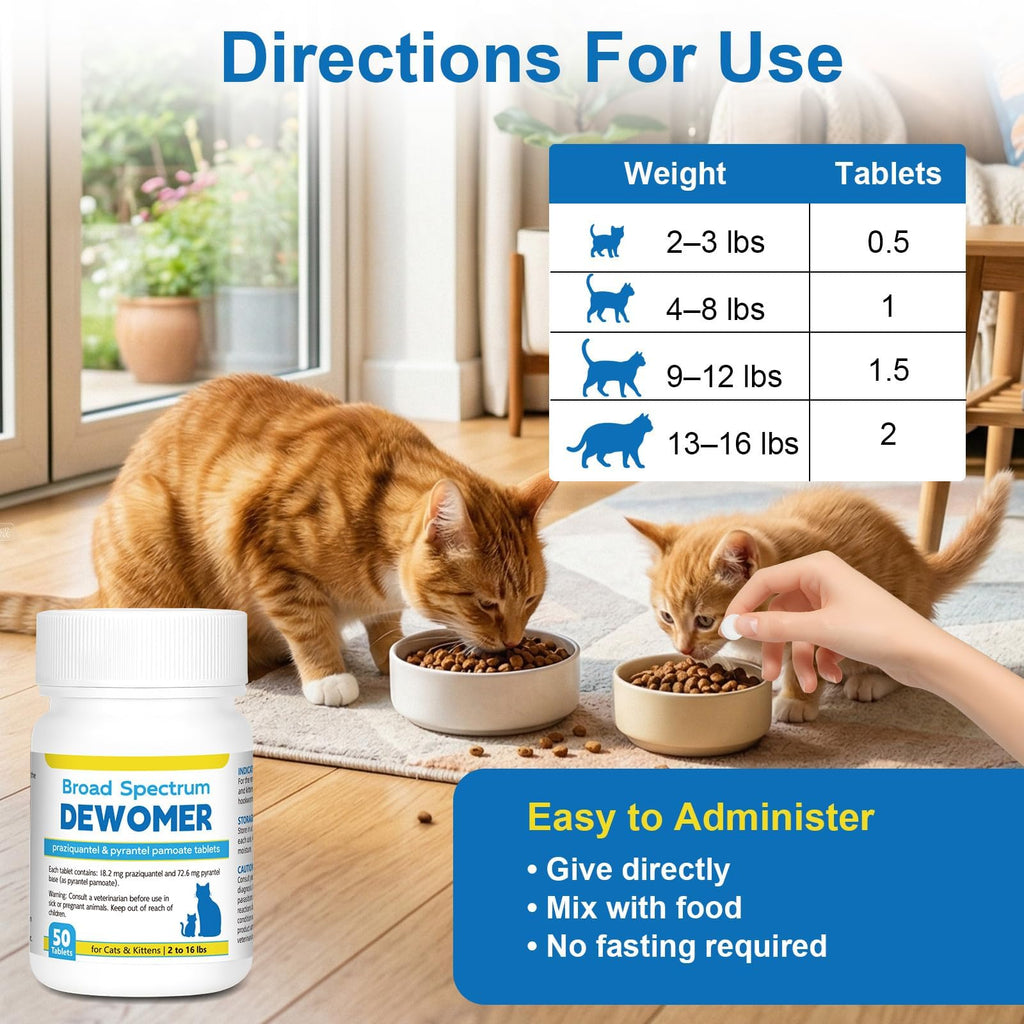 Cat and Kitten Dewormer 50 Tablets P9610