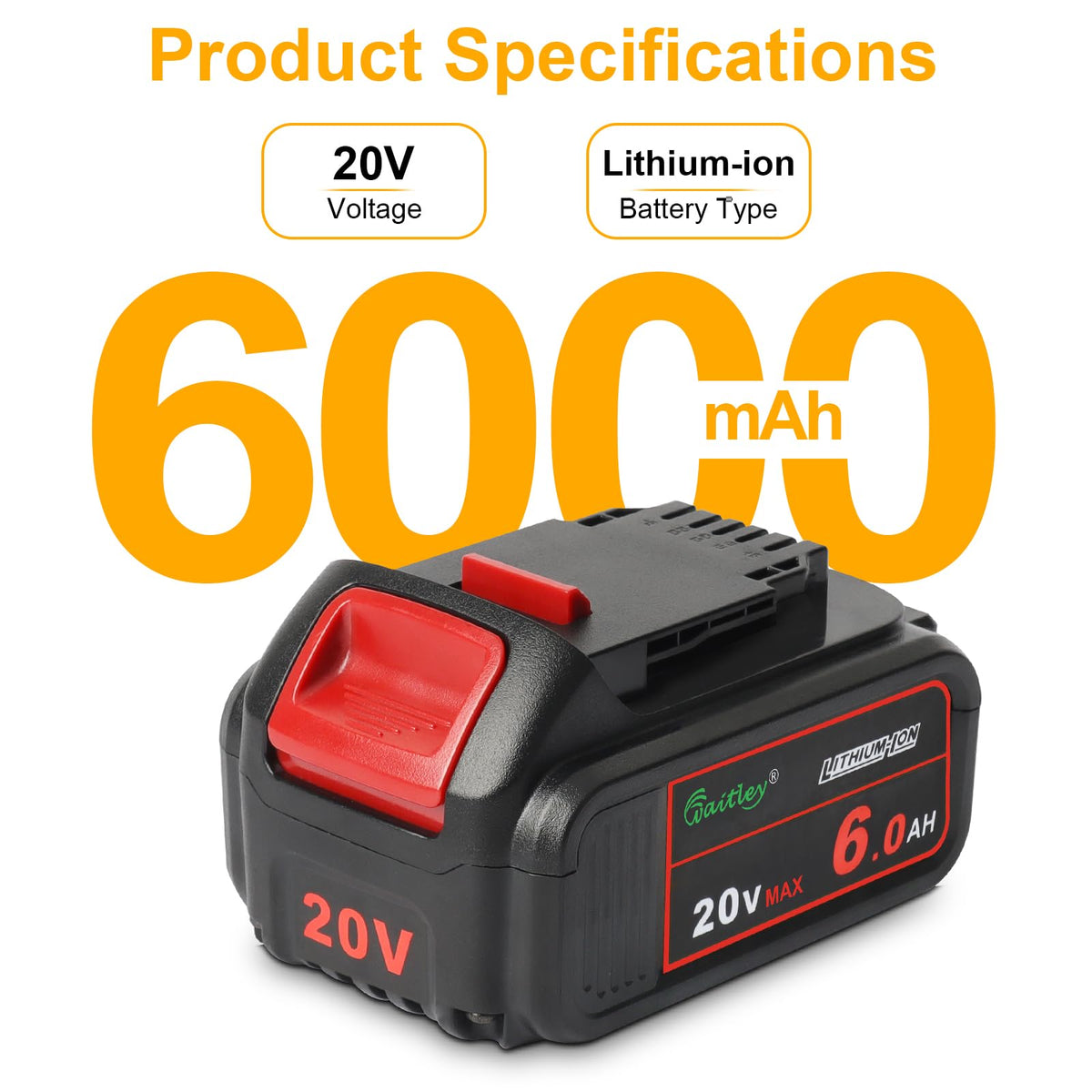 2 Pack 20V 6.0Ah Replacement Battery E701