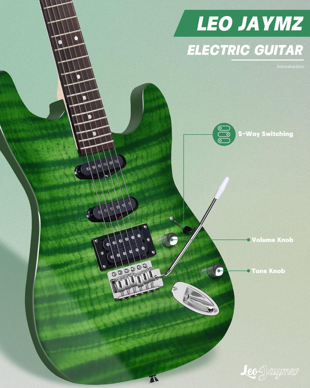 39" Full Size SSH Electric Guitar Starter Kit with Amp V94266