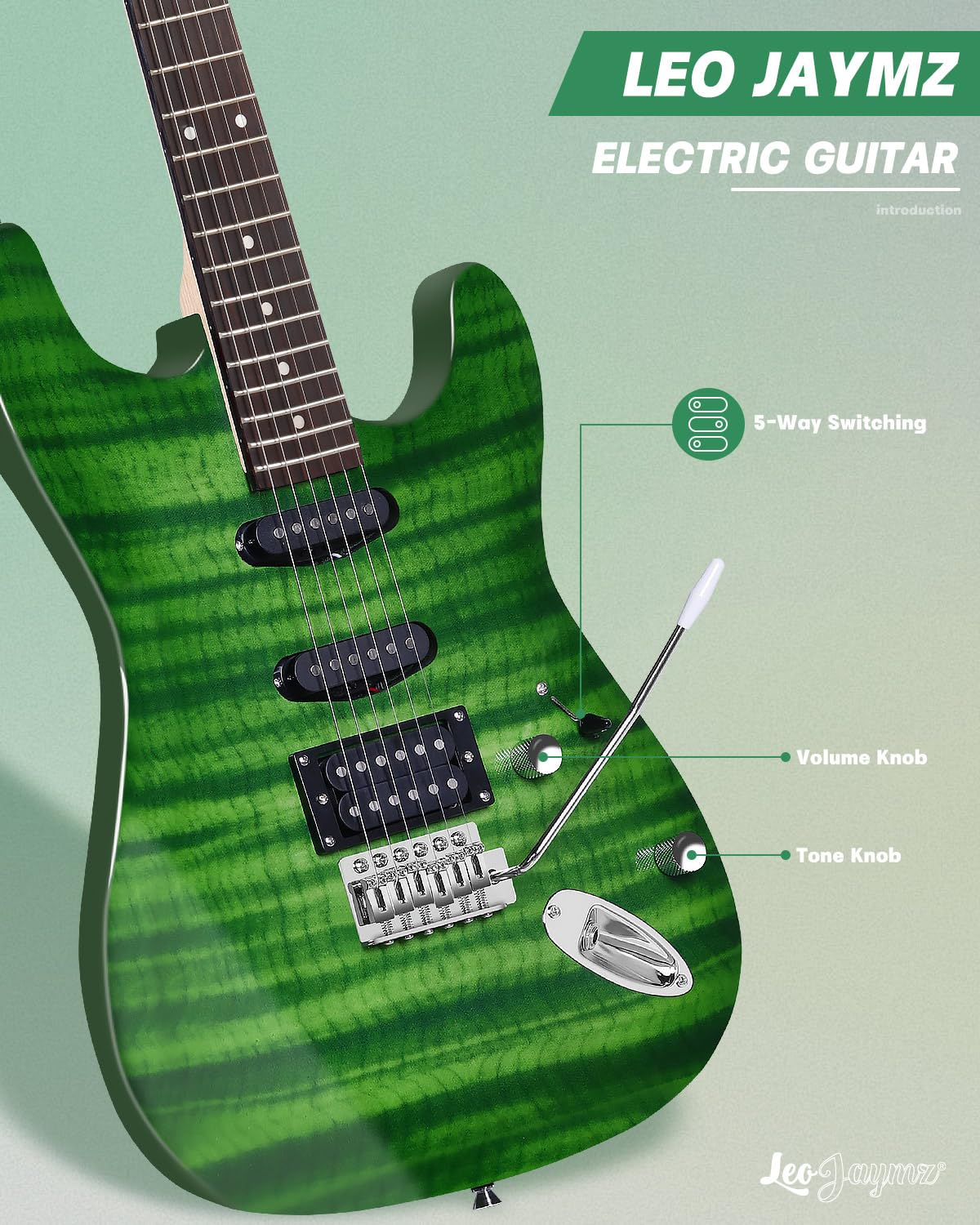 39" Full Size SSH Electric Guitar Starter Kit with Amp V94266