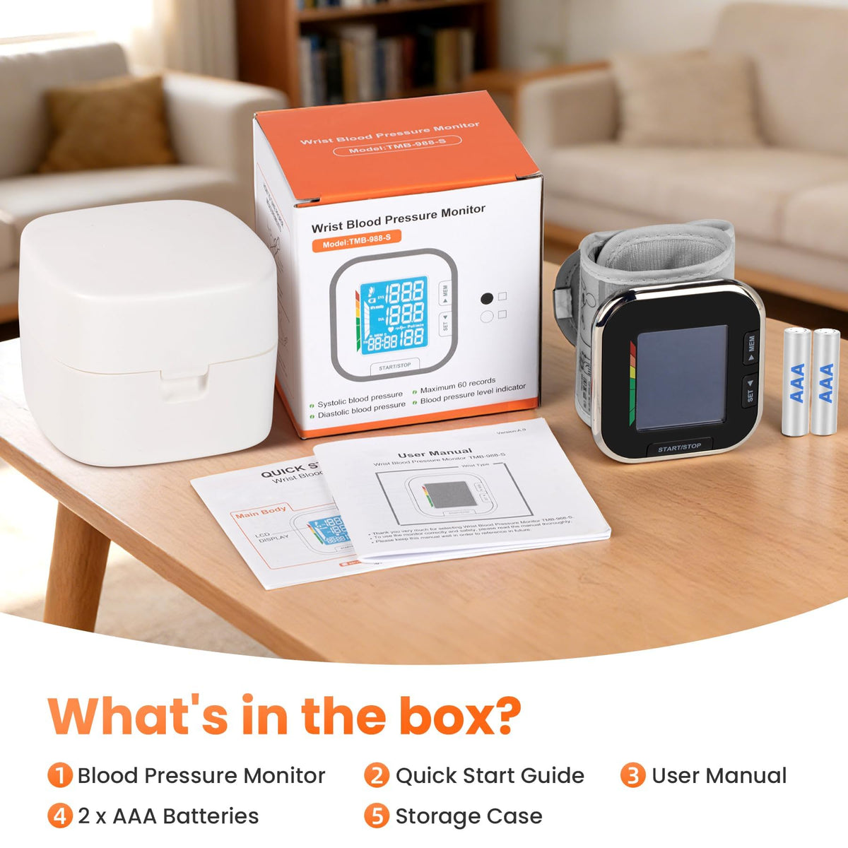 Wrist Blood Pressure Monitor with Backlit LCD H700