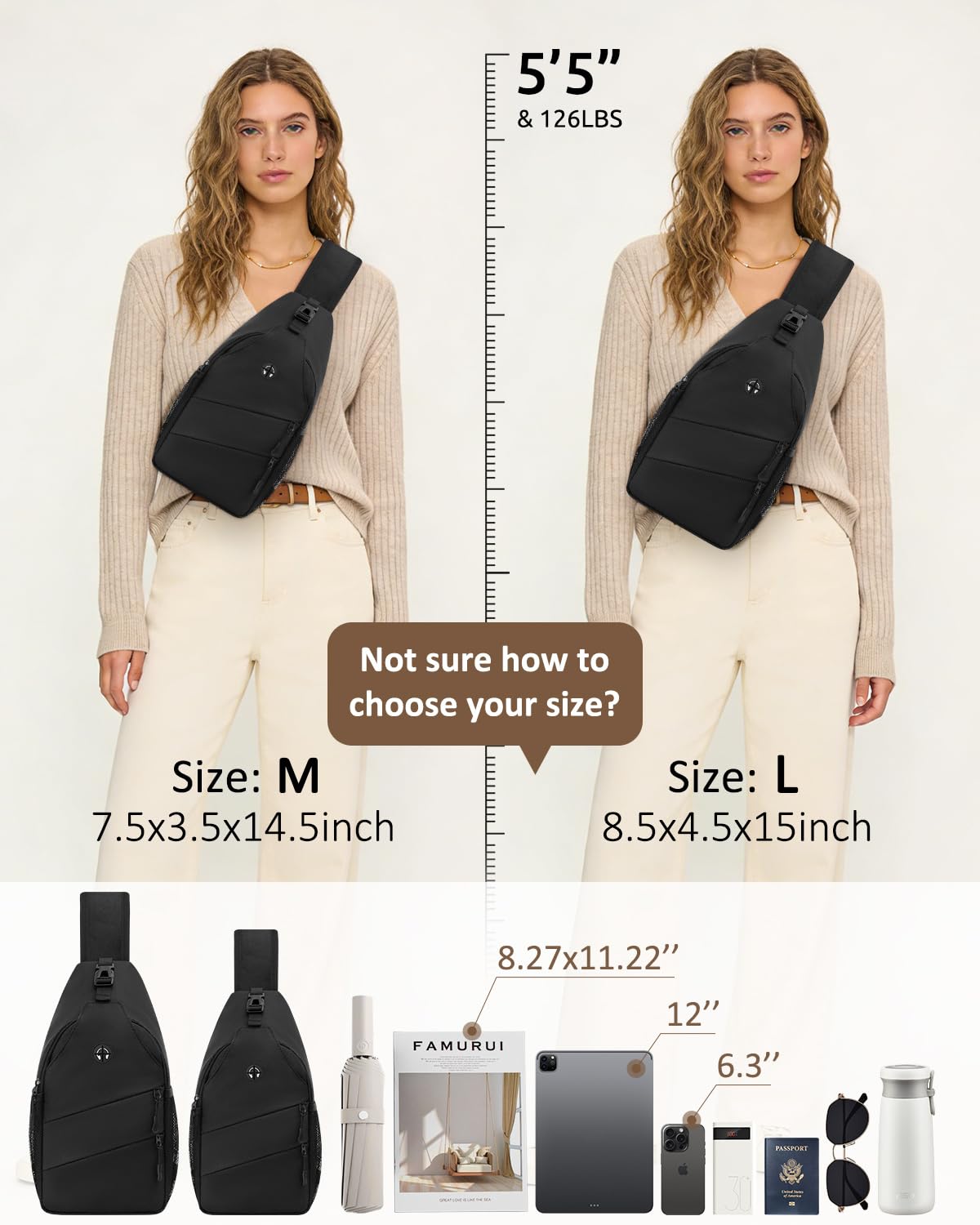 Crossbody Sling Bag with Convertible Shoulder Strap X600