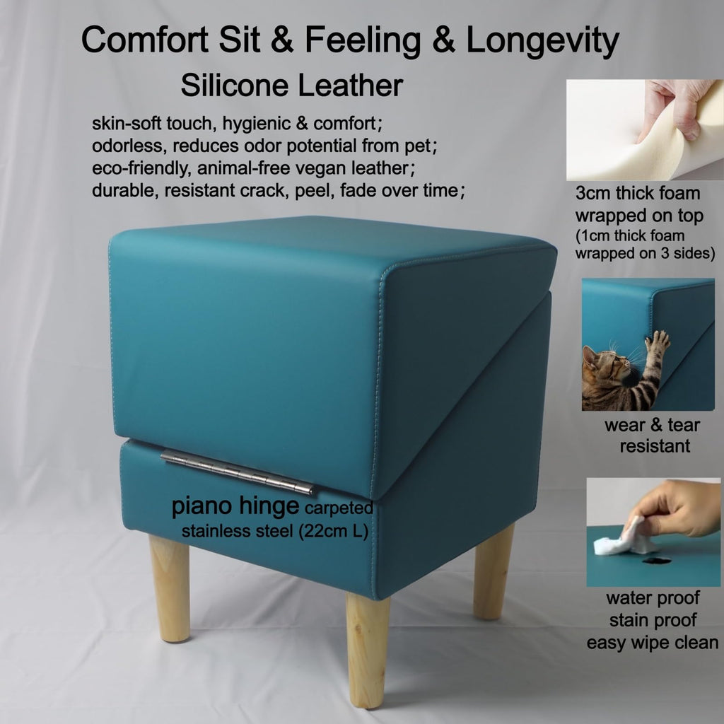 Foldable Dog Cat Stair Ramp Solid Wood Ottoman 18in H Z97673