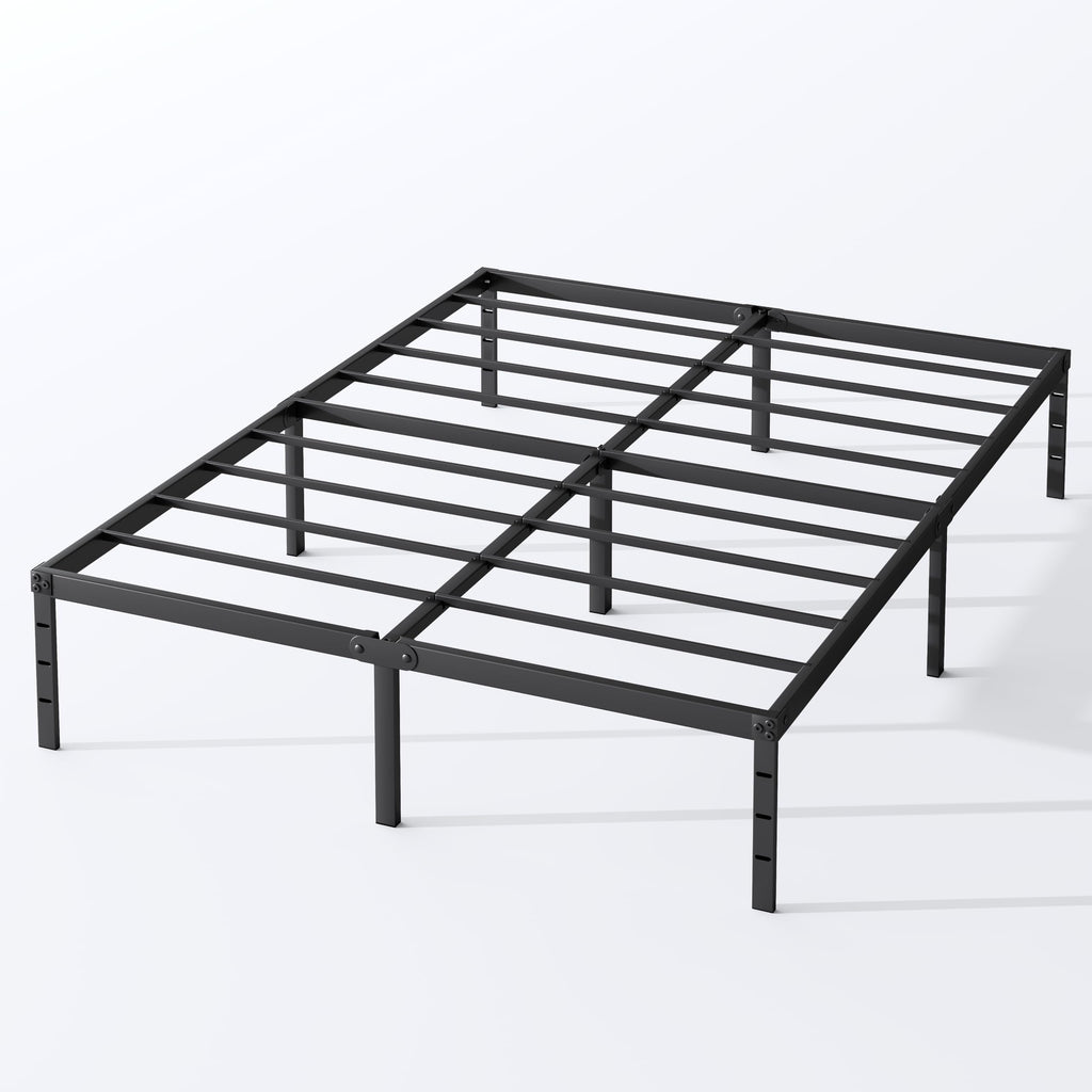Queen Size 18 Inch Tall Black Metal Platform Bed Frame B69834