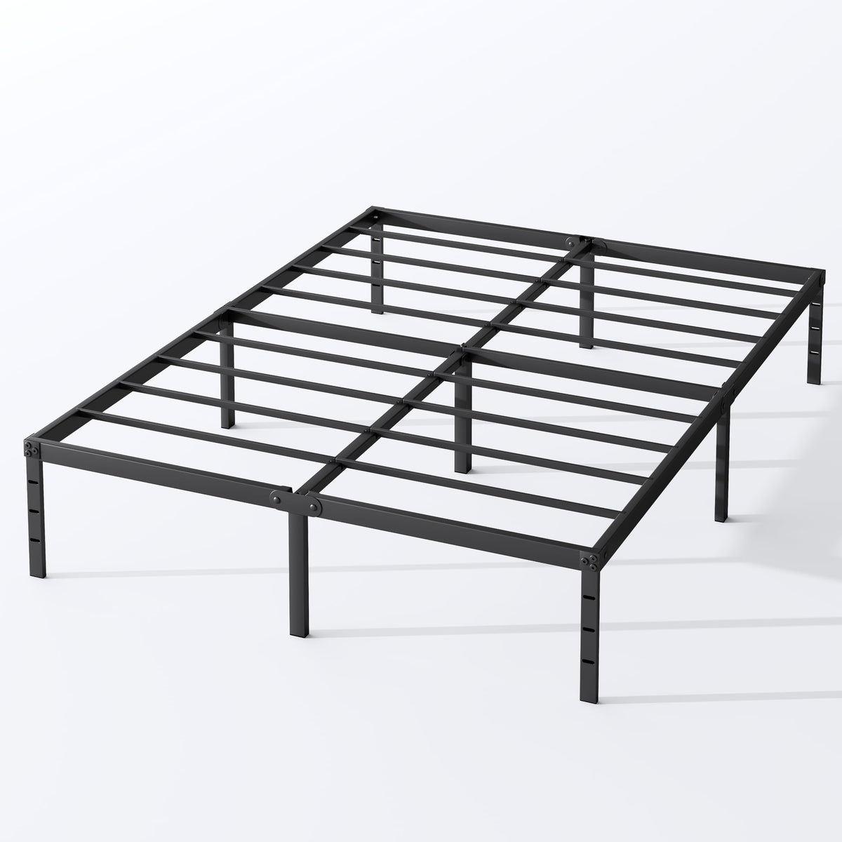 Queen Size 18 Inch Tall Black Metal Platform Bed Frame B69834