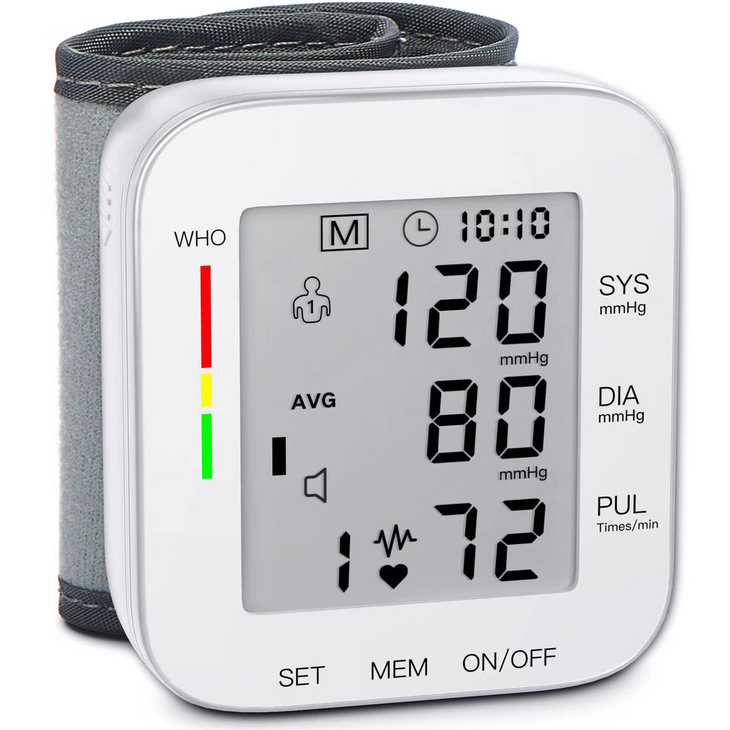 White Wrist Blood Pressure Monitor with Carrying Case G774