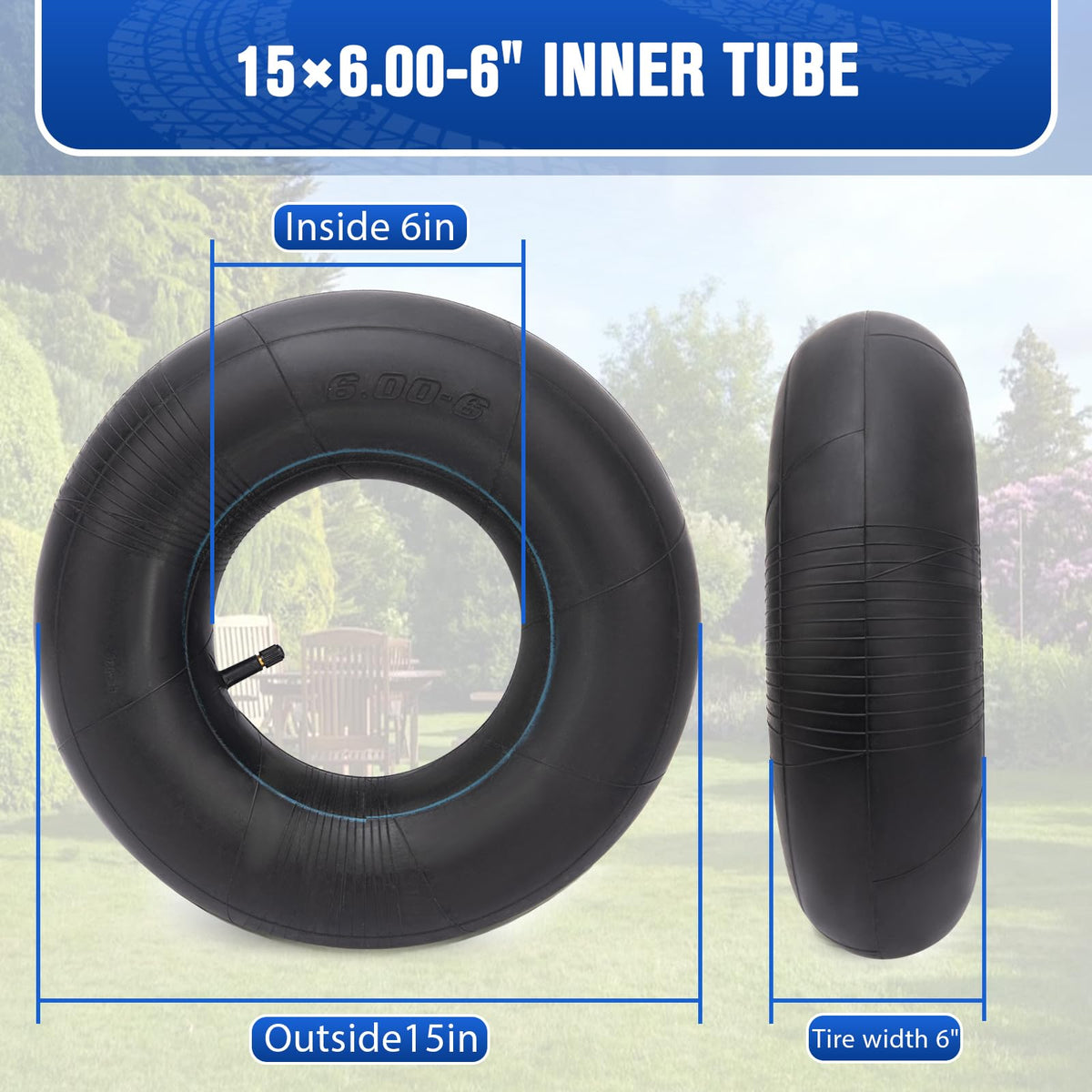 15x6.00-6 Inner Tubes with TR-13 Straight Valve Stem B56900