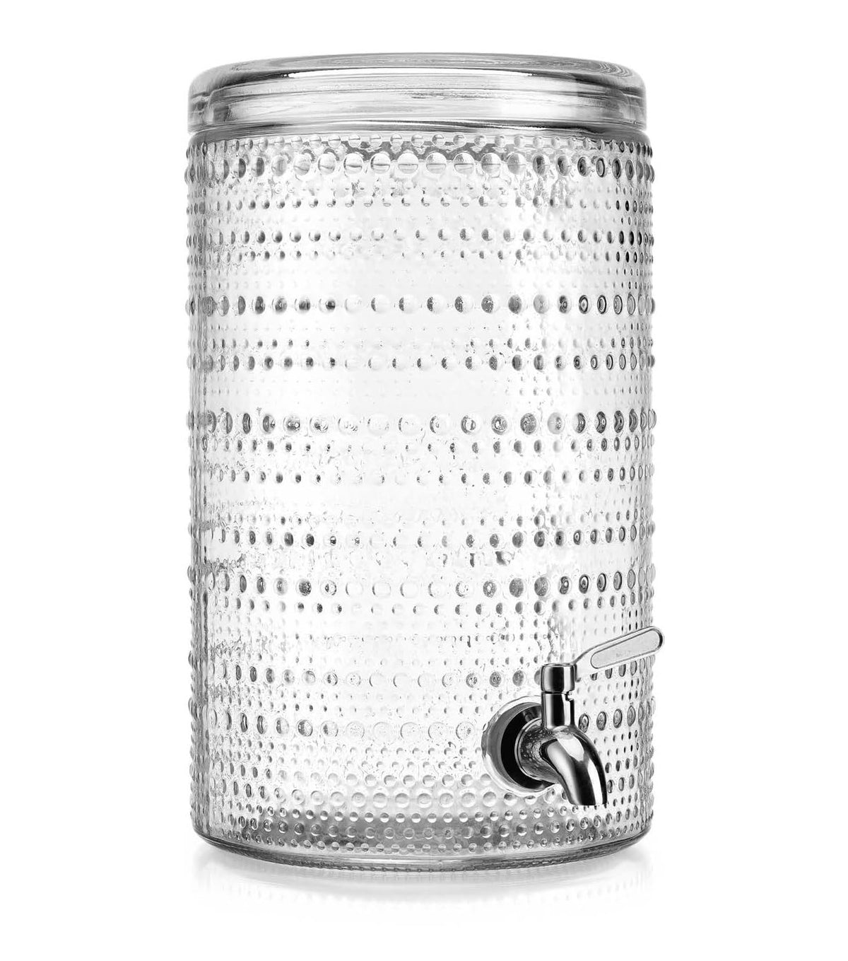 2 Gallon Clear Glass Beverage Dispenser with Stainless Steel Spigot C510