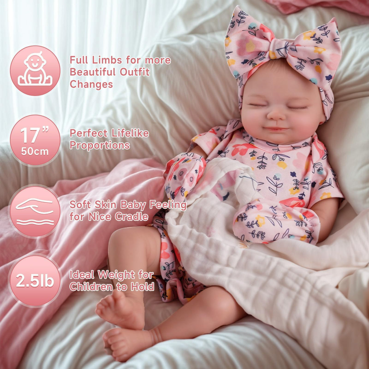 Lifelike Reborn Baby Dolls 17inch V775
