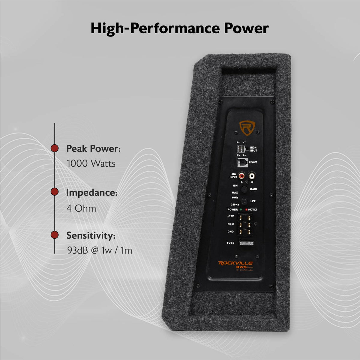 10" Powered Car Subwoofer with Enclosure T9123