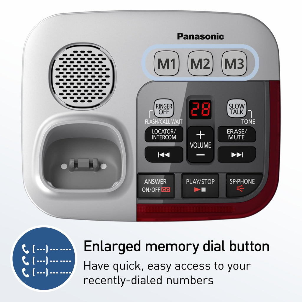 Amplified Cordless Phone with Slow Talk and Hearing Aid Compatibility H938