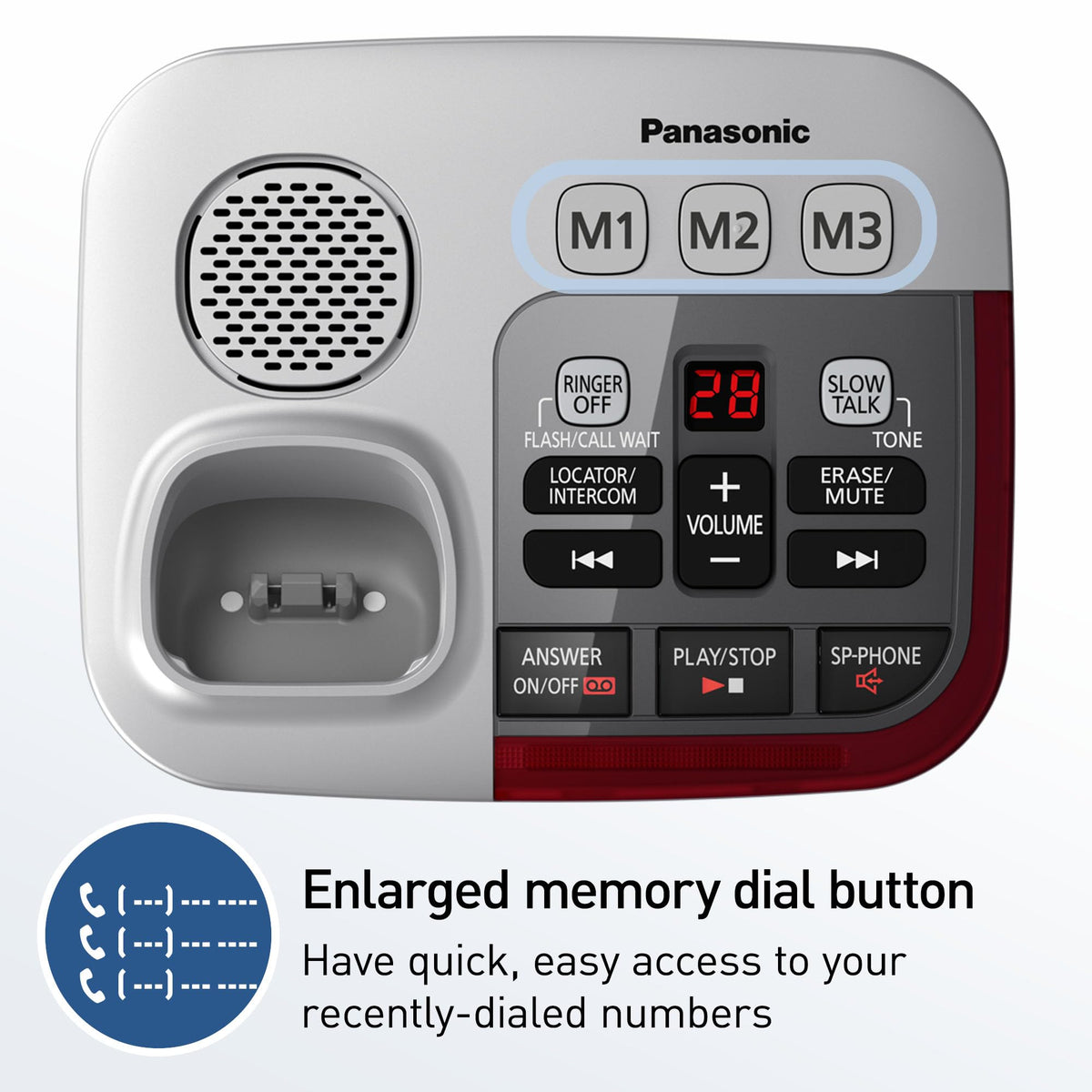 Amplified Cordless Phone with Slow Talk and Hearing Aid Compatibility H938
