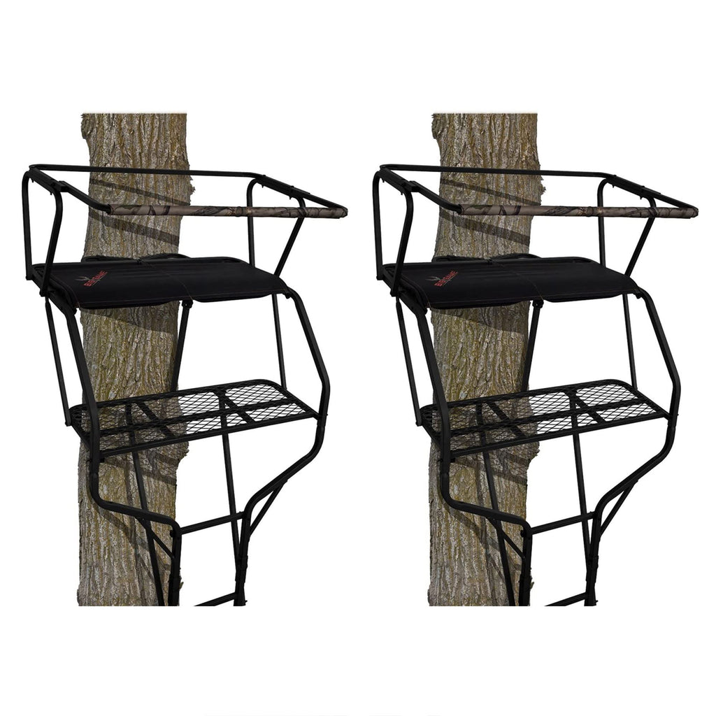 2 Person 18 Foot Tall Portable Hunting Tree Ladder Stand (2 Pack) F371648