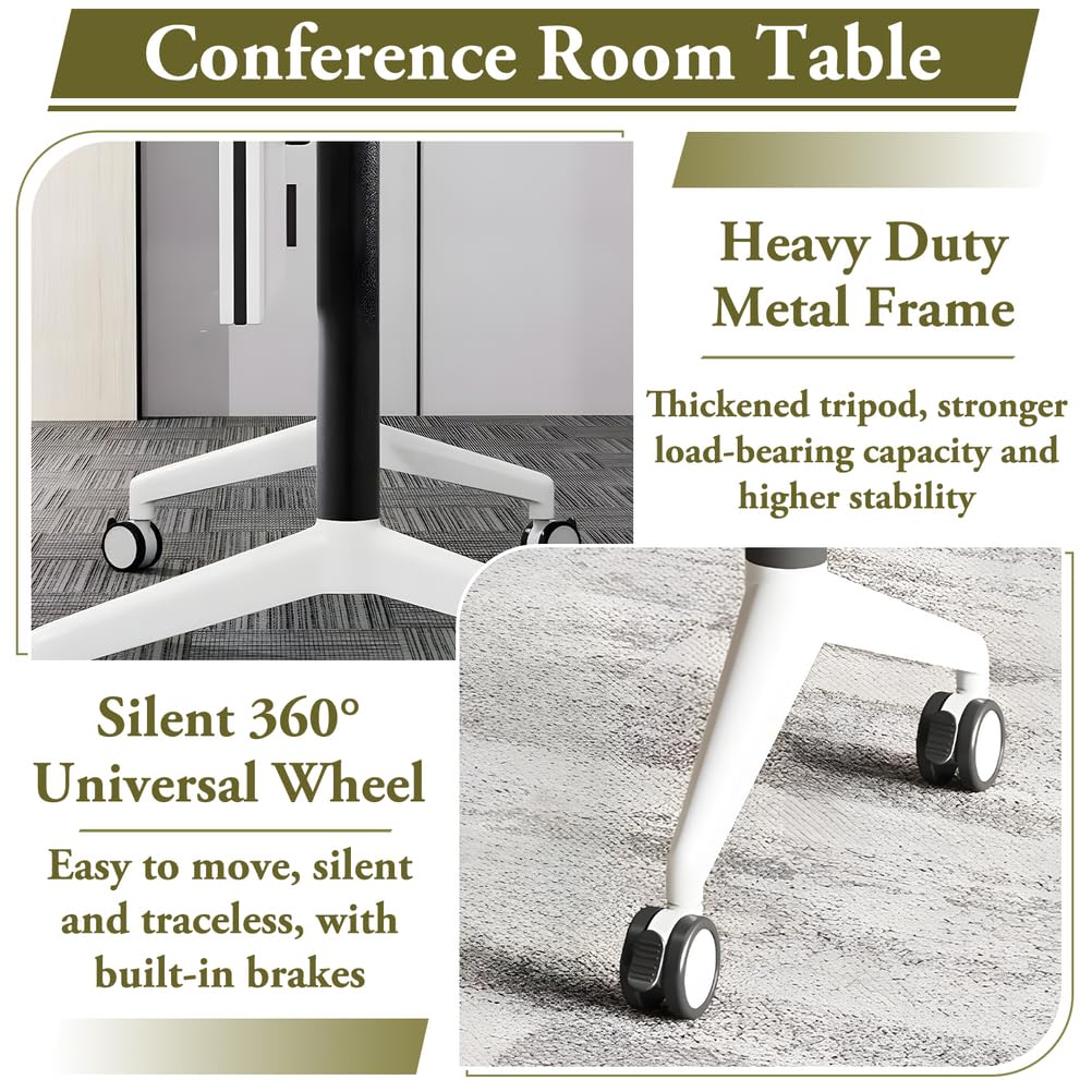 Foldable Mobile Seminar Table with Locking Casters, 8 Pack O913821