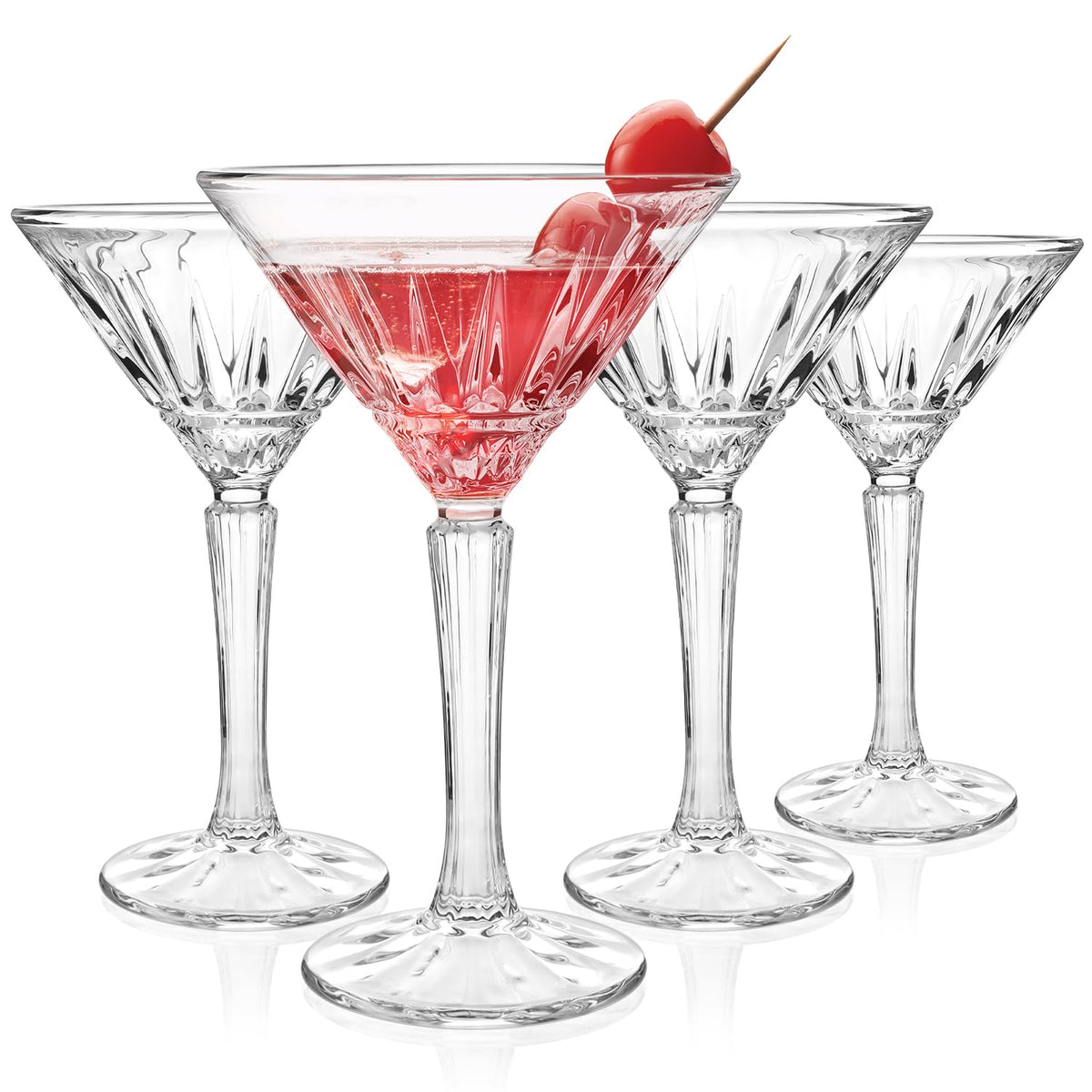 Set of 4 6oz Crystal Stemmed Martini Glasses A1578