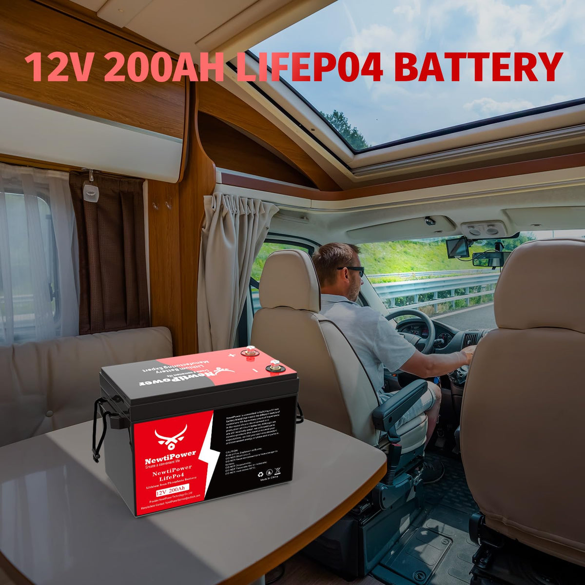 12V 200Ah Lithium LiFePO4 Battery with 150A BMS T731288