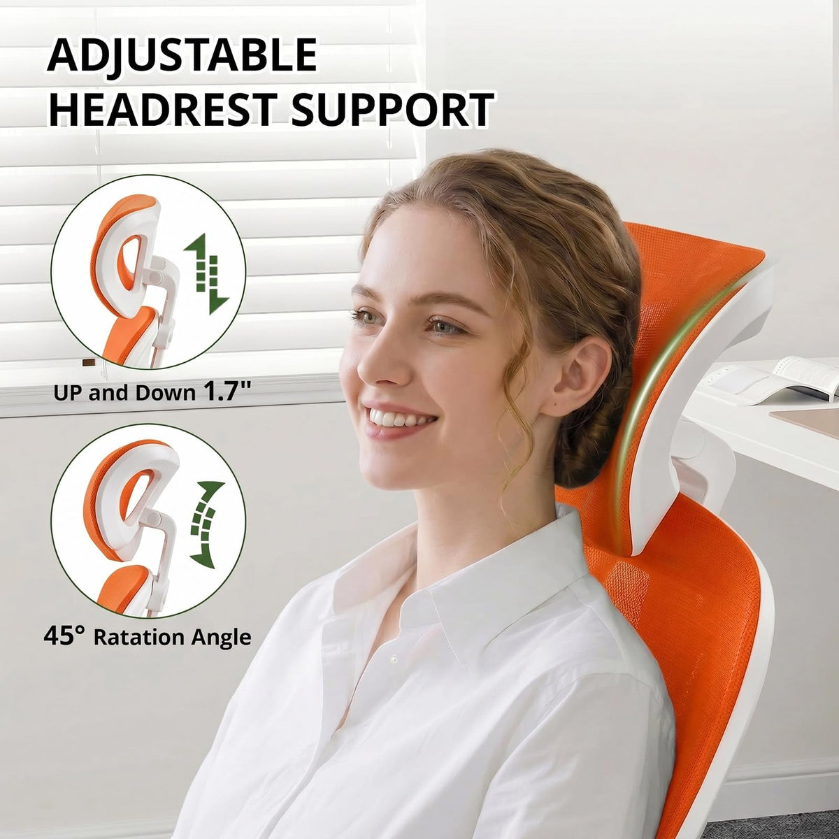 Ergonomic Breathable Mesh Office Chair with Flip-Up Arms B8016