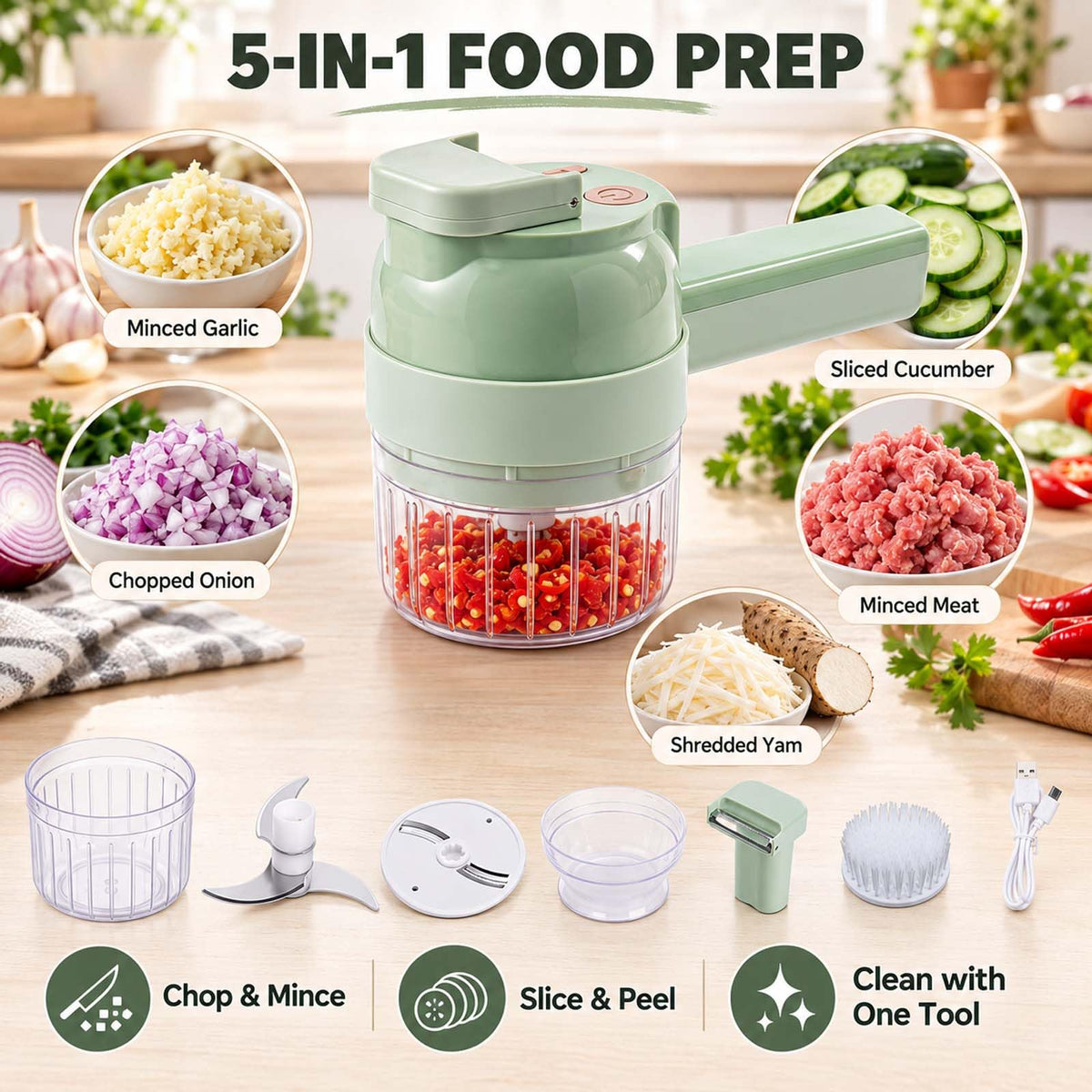 5-In-1 Electric Vegetable Chopper L9082