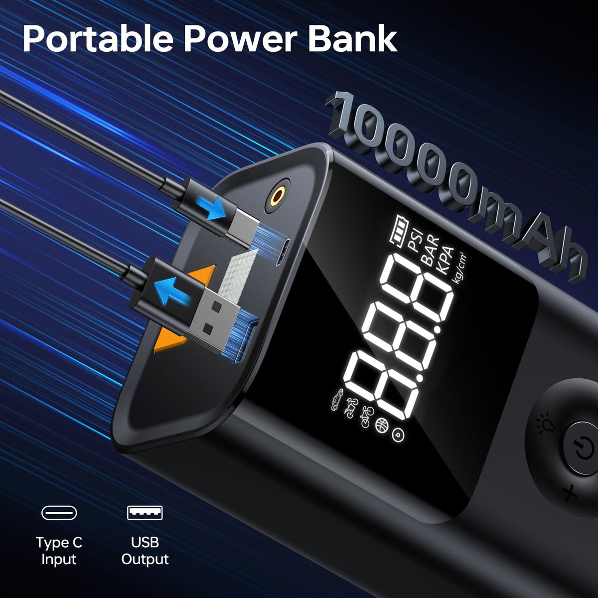 12V Portable Jump Starter with Air Compressor D4874