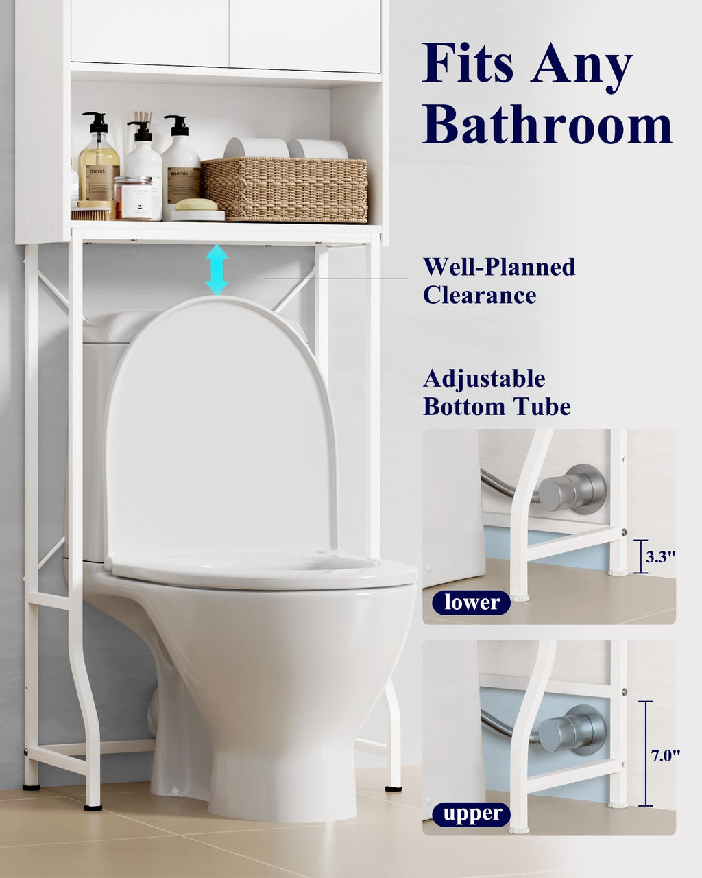 Over Toilet Storage Cabinet with Adjustable Shelf O77599