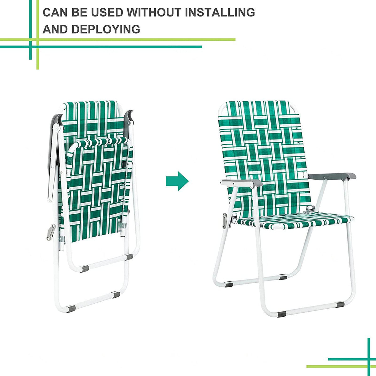 Folding Webbing Chair Set, 2 Pack V822