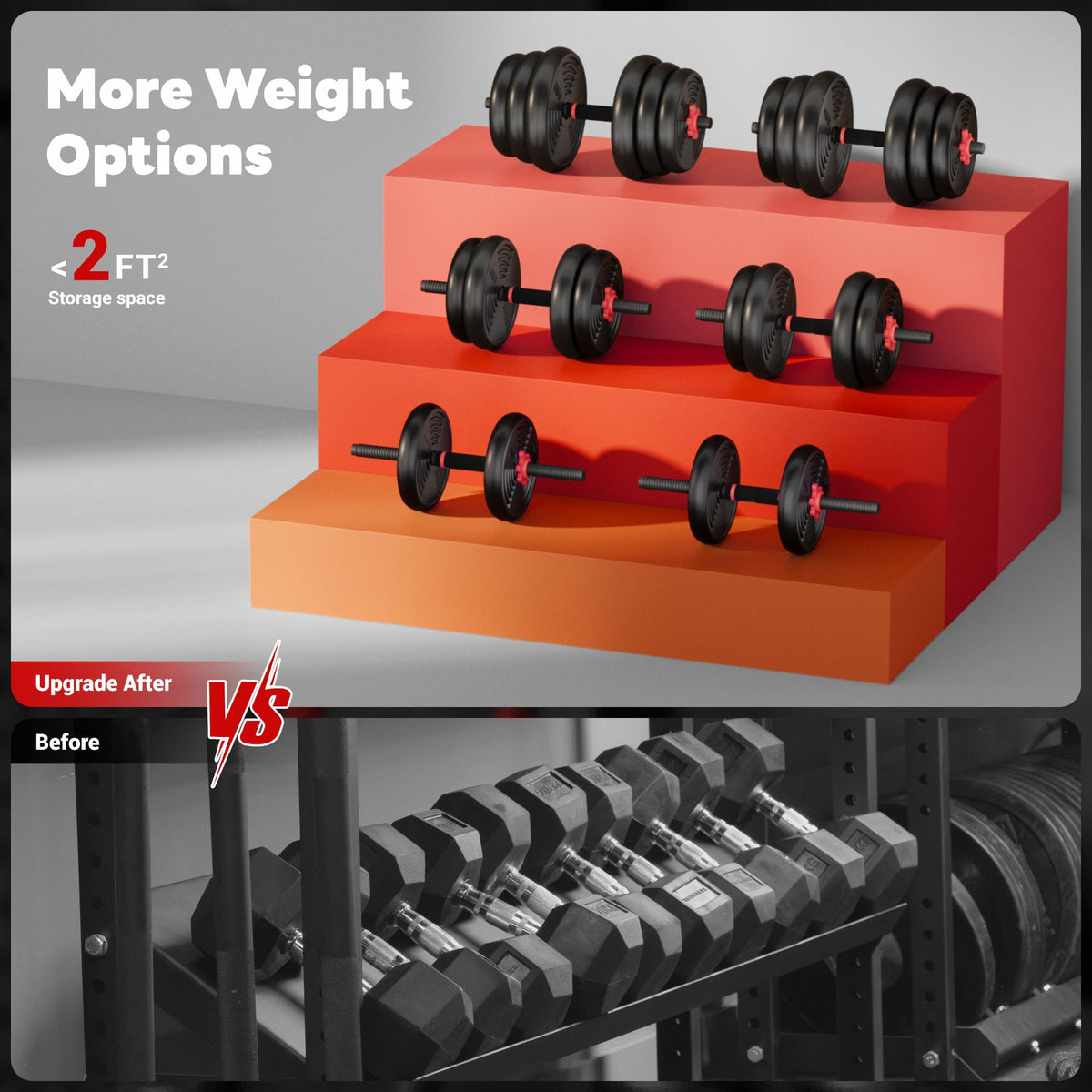 Adjustable Dumbbells Free Weight Set 4 in 1 D549509