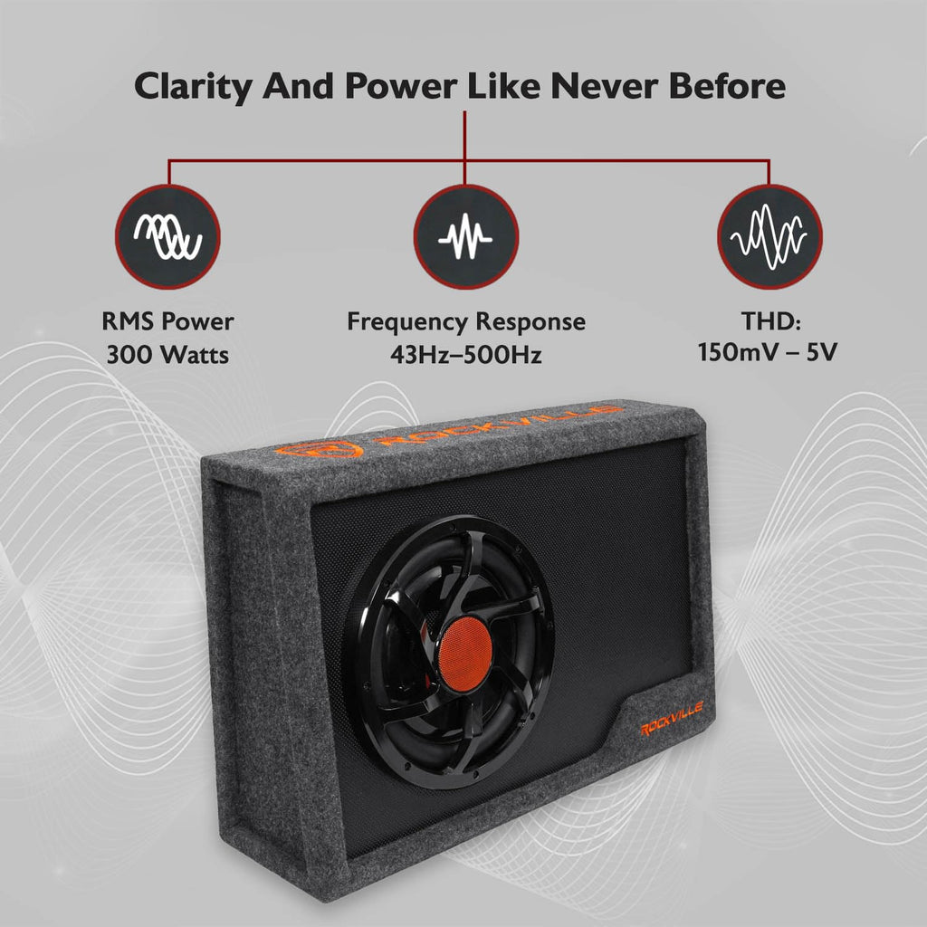 10" Powered Car Subwoofer with Enclosure T9123