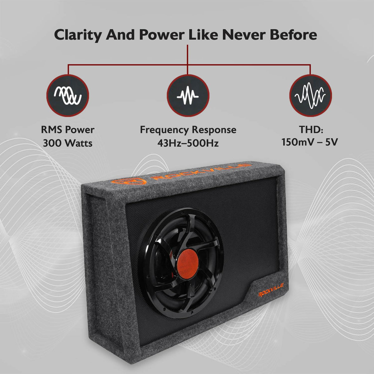 10" Powered Car Subwoofer with Enclosure T9123