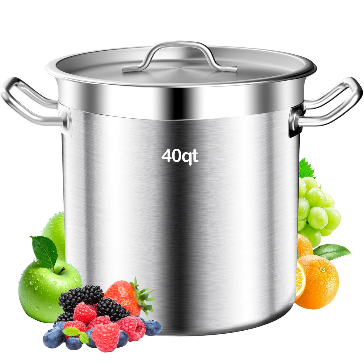 40 Quart Stainless Steel Stock Pot with Lid C674