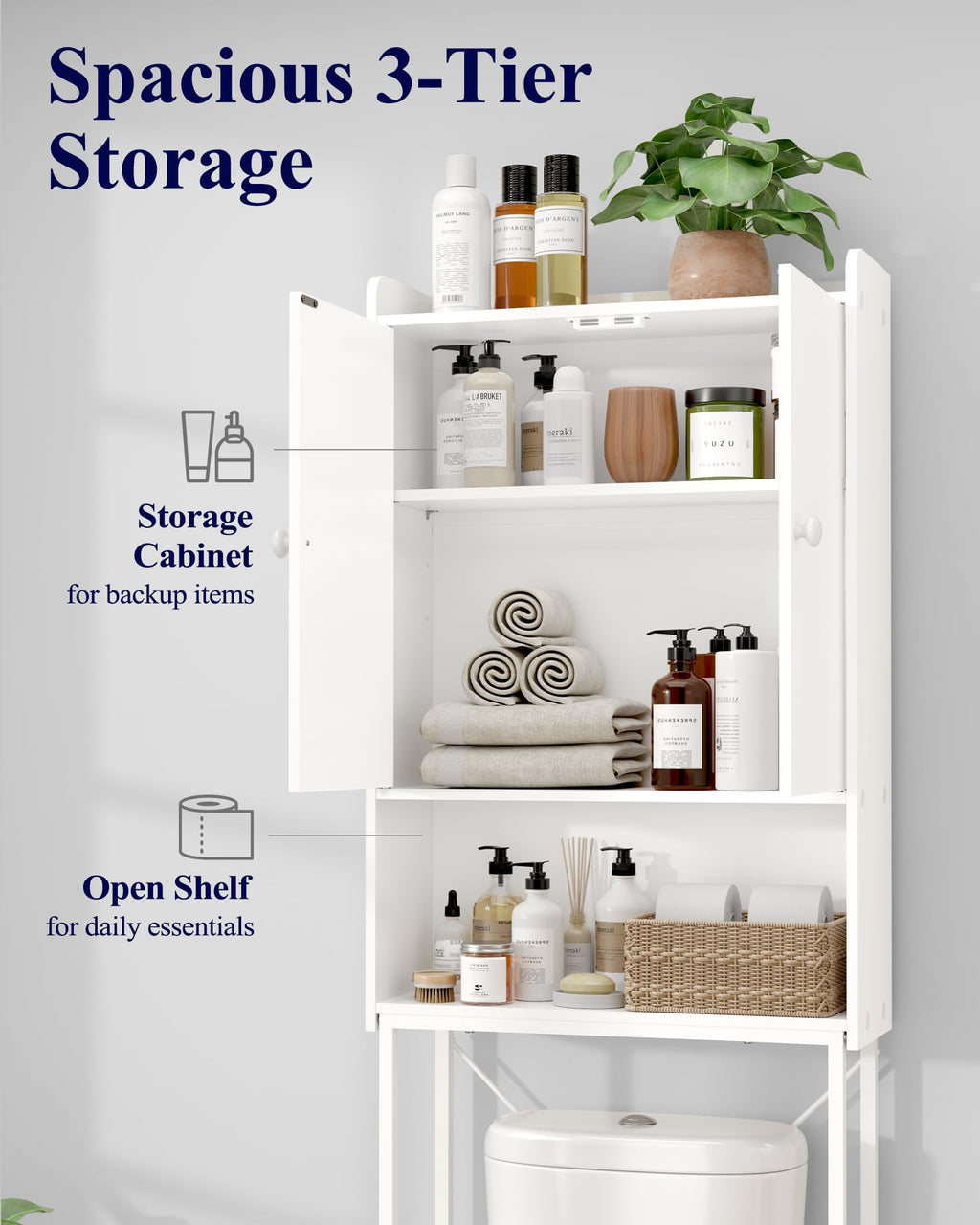 Over Toilet Storage Cabinet with Adjustable Shelf O77599