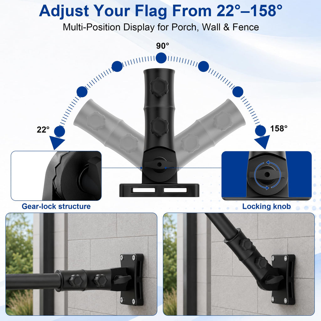 Aluminum Wall and Post Mount Flag Pole Holder O826242