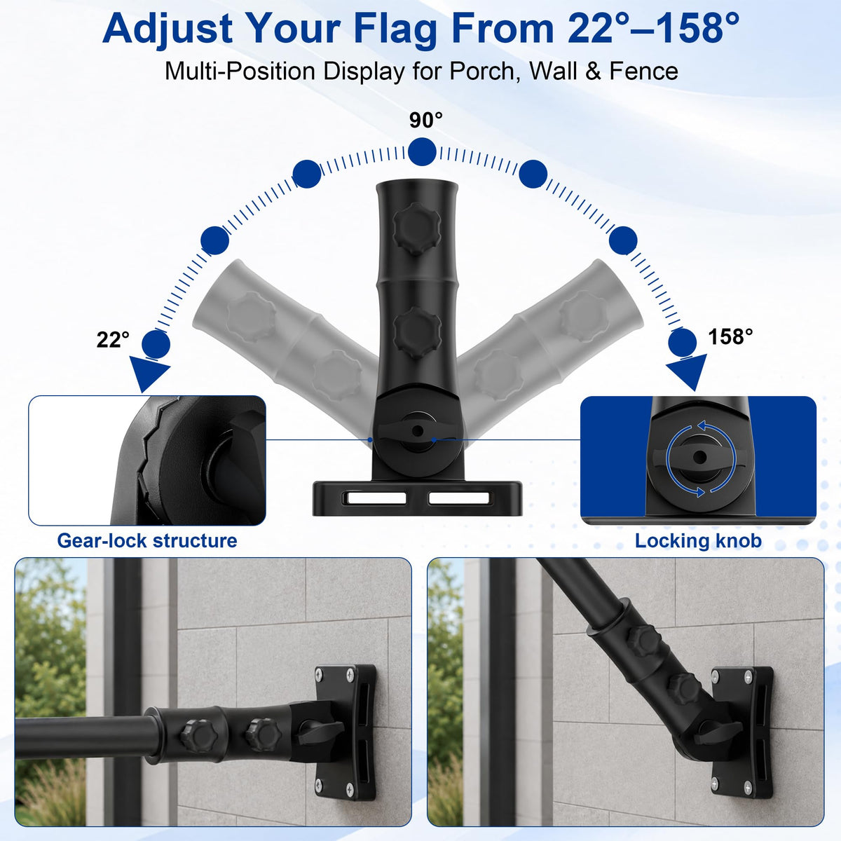 Aluminum Wall and Post Mount Flag Pole Holder O826242