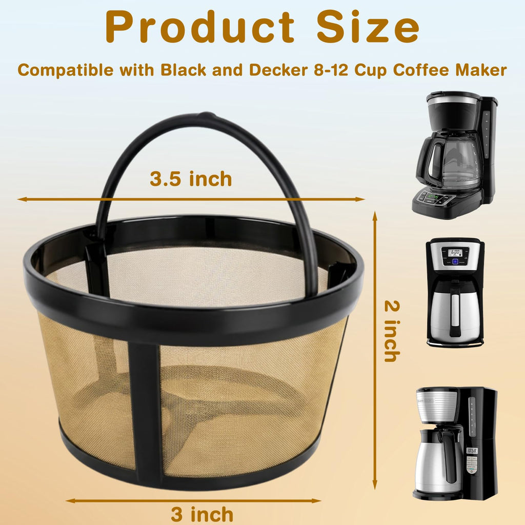 3 Pack Reusable 8-12 Cup Coffee Filter Basket B826