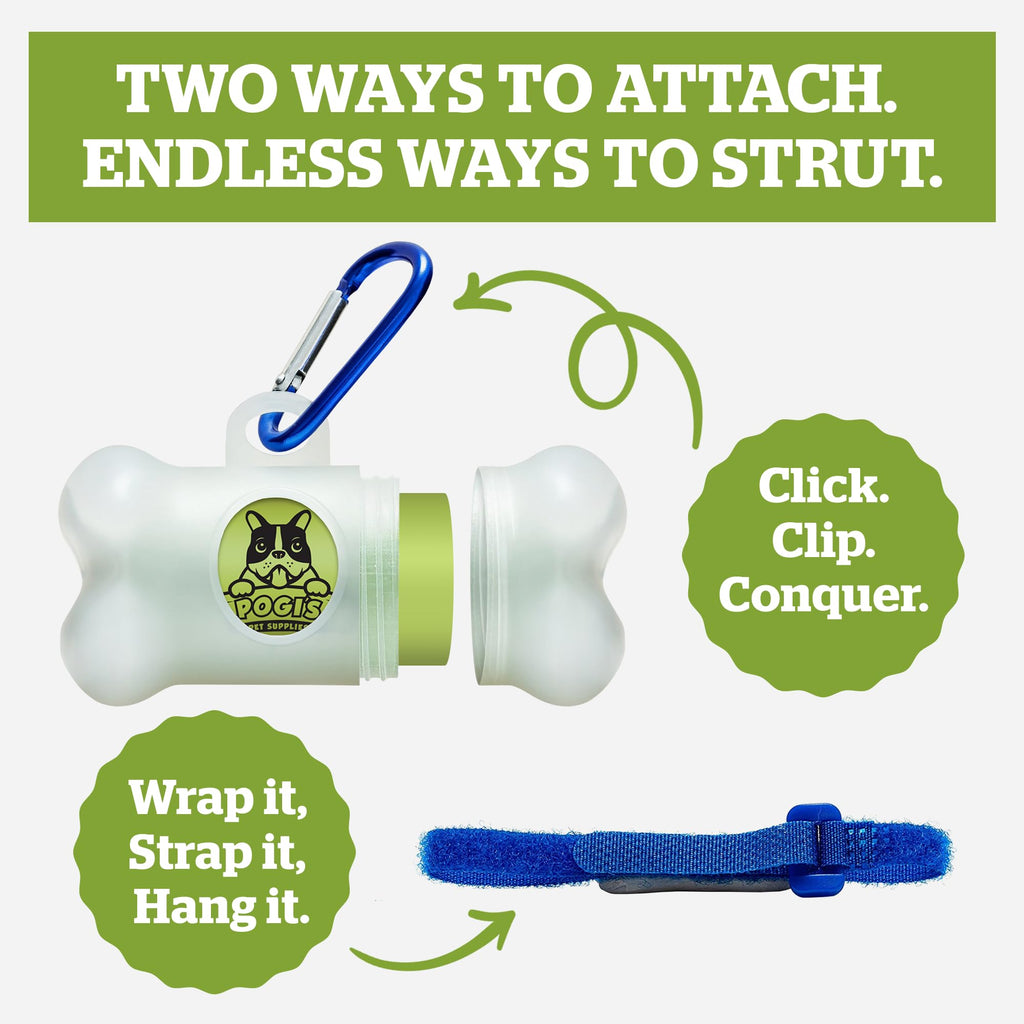 Dog Poop Bag Holder & Dispenser with 15 Unscented Bags S519179