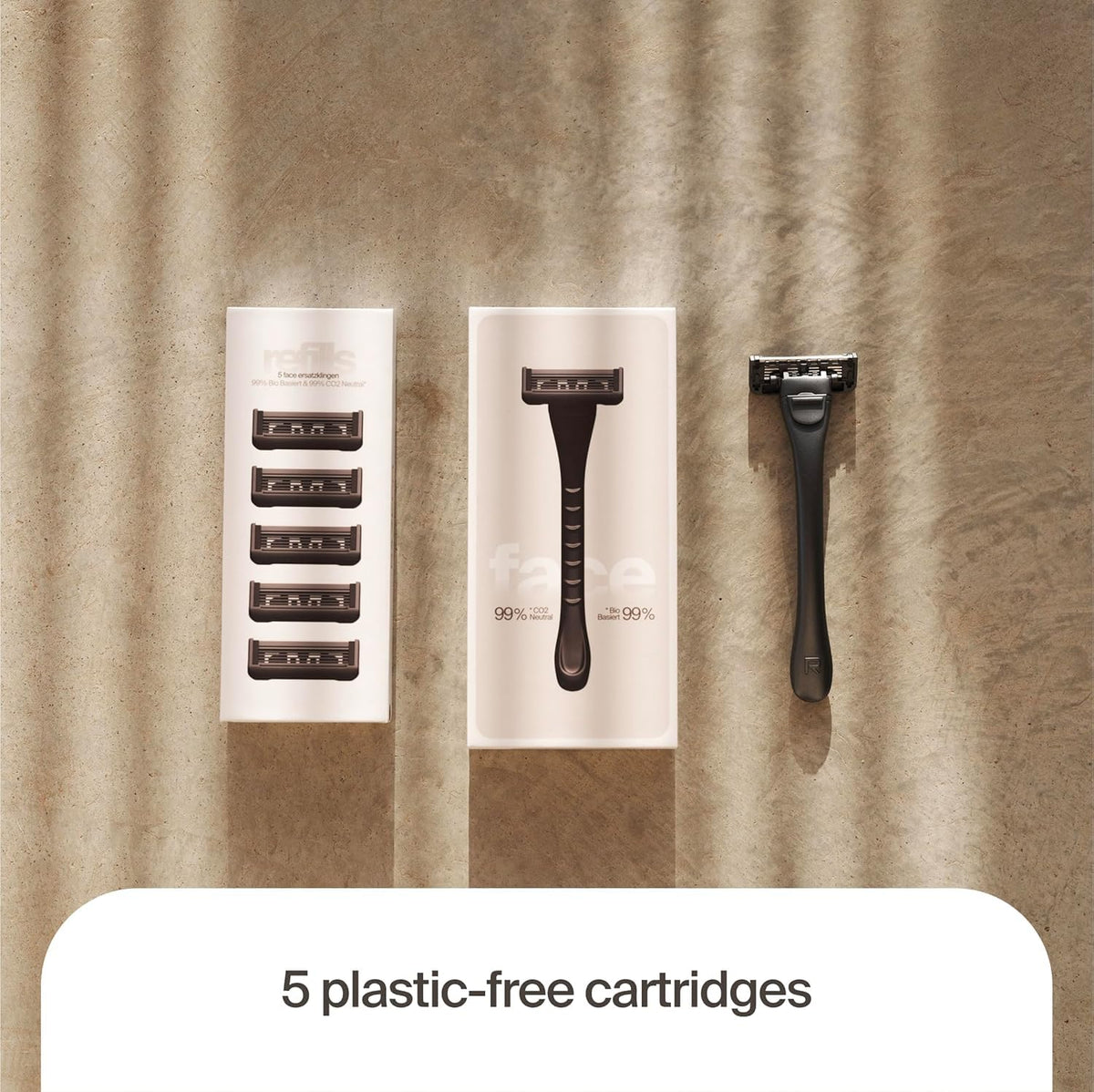 5 Plastic-Free Cartridges, 5 Blades O50255