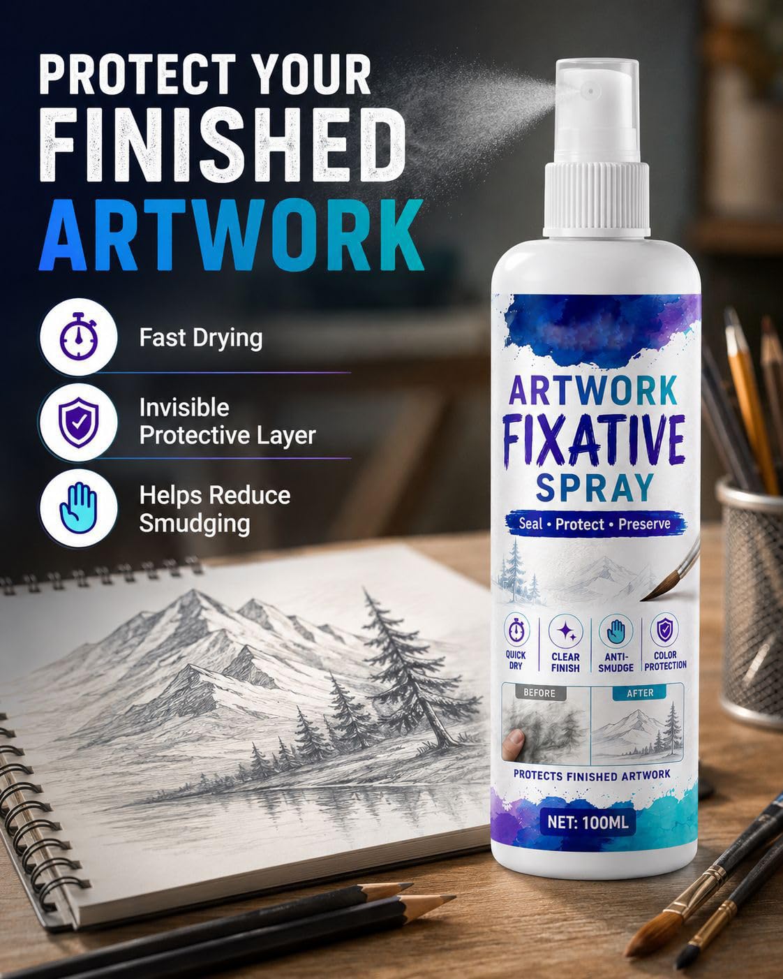 100ml Workable Fixative Spray Q935880