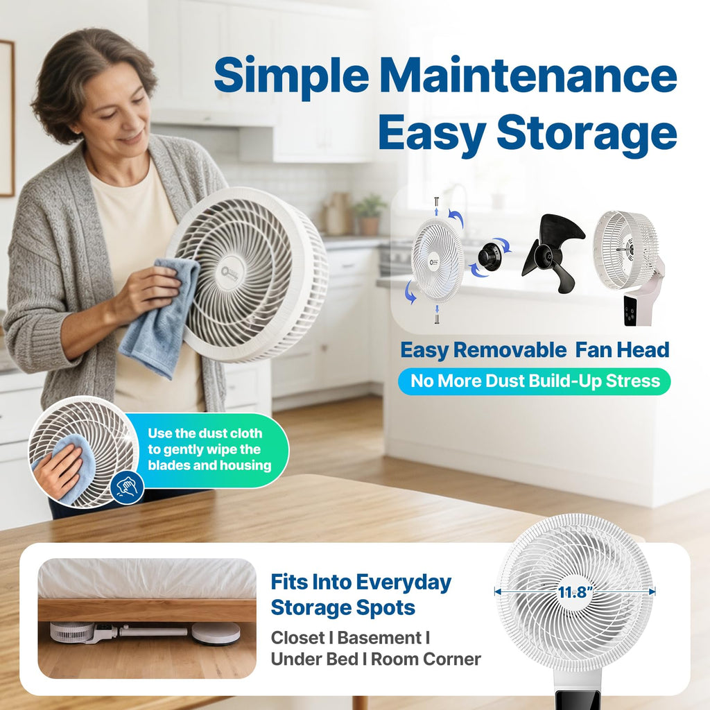 Oscillating Fan, 360° Air Circulator Pedestal Fan, 43.3” Adjustable Height P787233