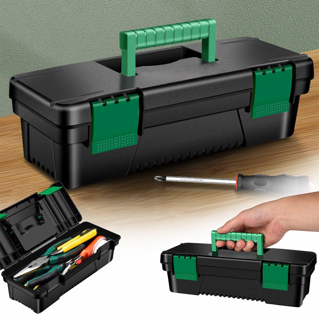 10-inch Plastic Tool Box with Handle and Removable Tray D574853