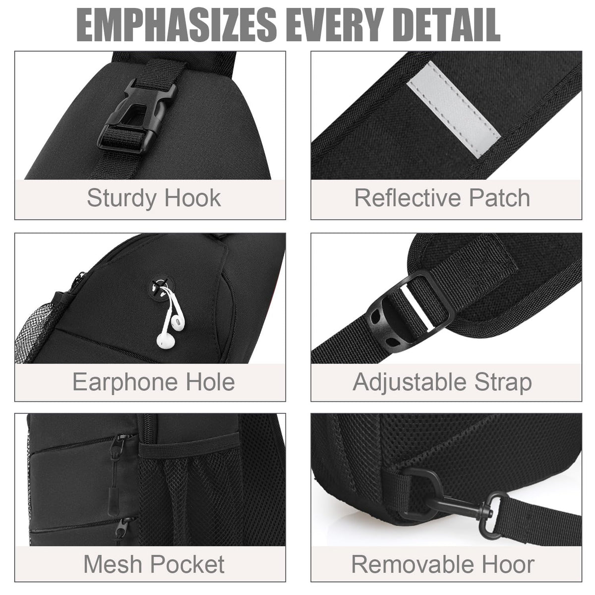 Crossbody Sling Bag with Convertible Shoulder Strap X600