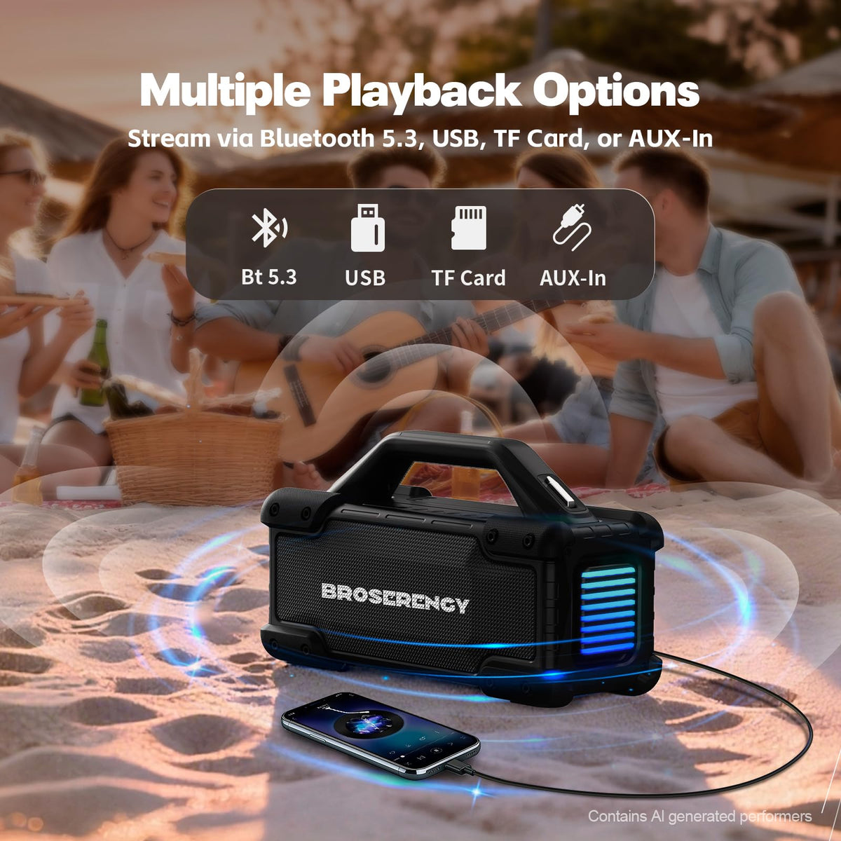Black Portable Water Resistant Bluetooth Speaker D932680