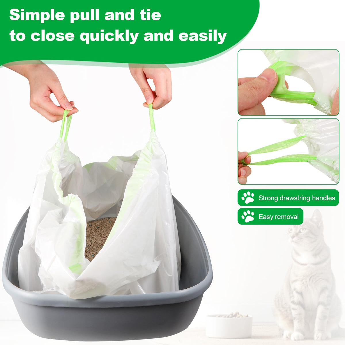 100 PCS Jumbo Cat Litter Box Liners 36"x19" K18280