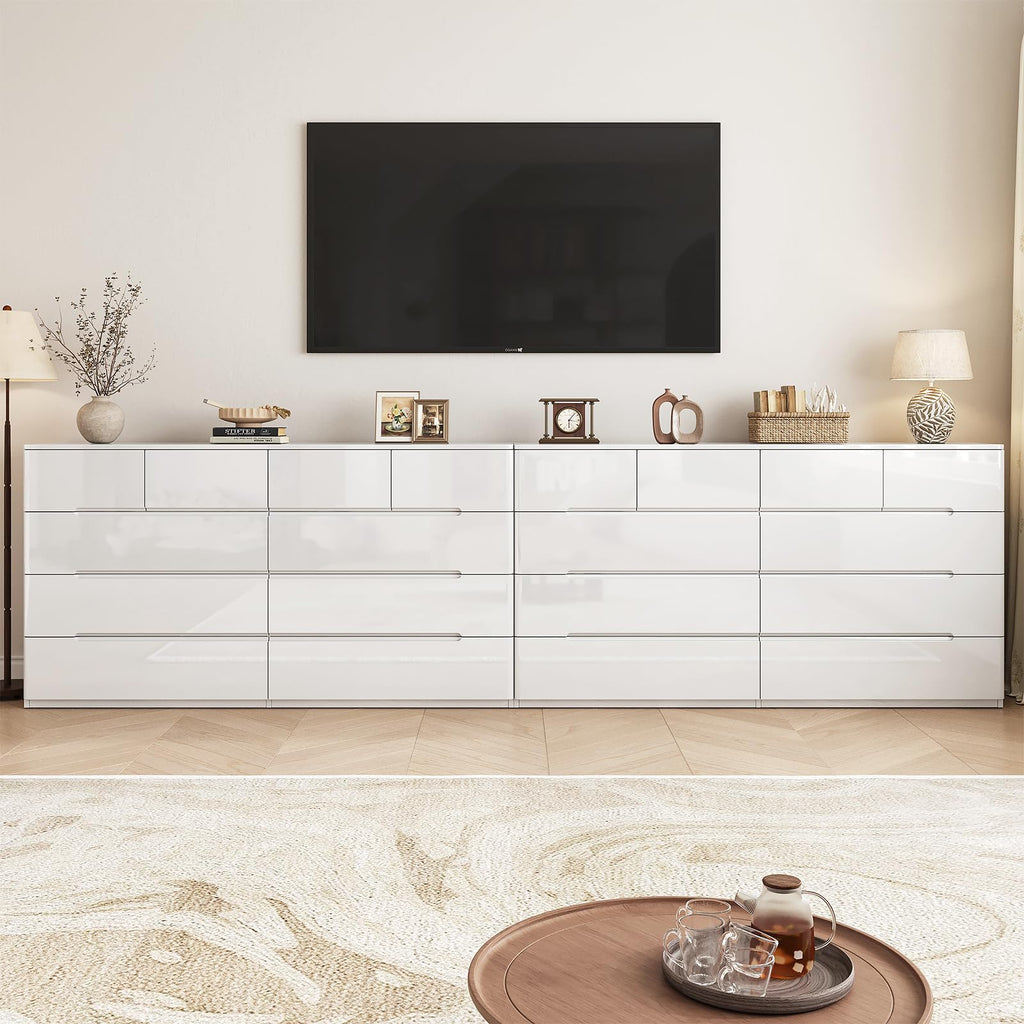 White 10 Drawer Dresser W5237