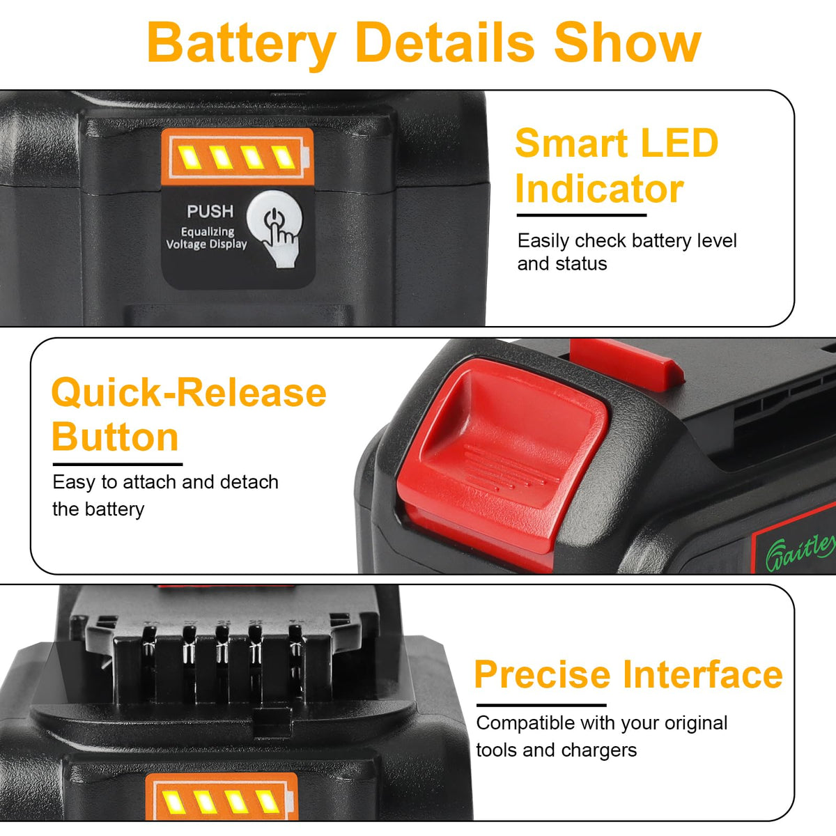 2 Pack 20V 6.0Ah Replacement Battery E701
