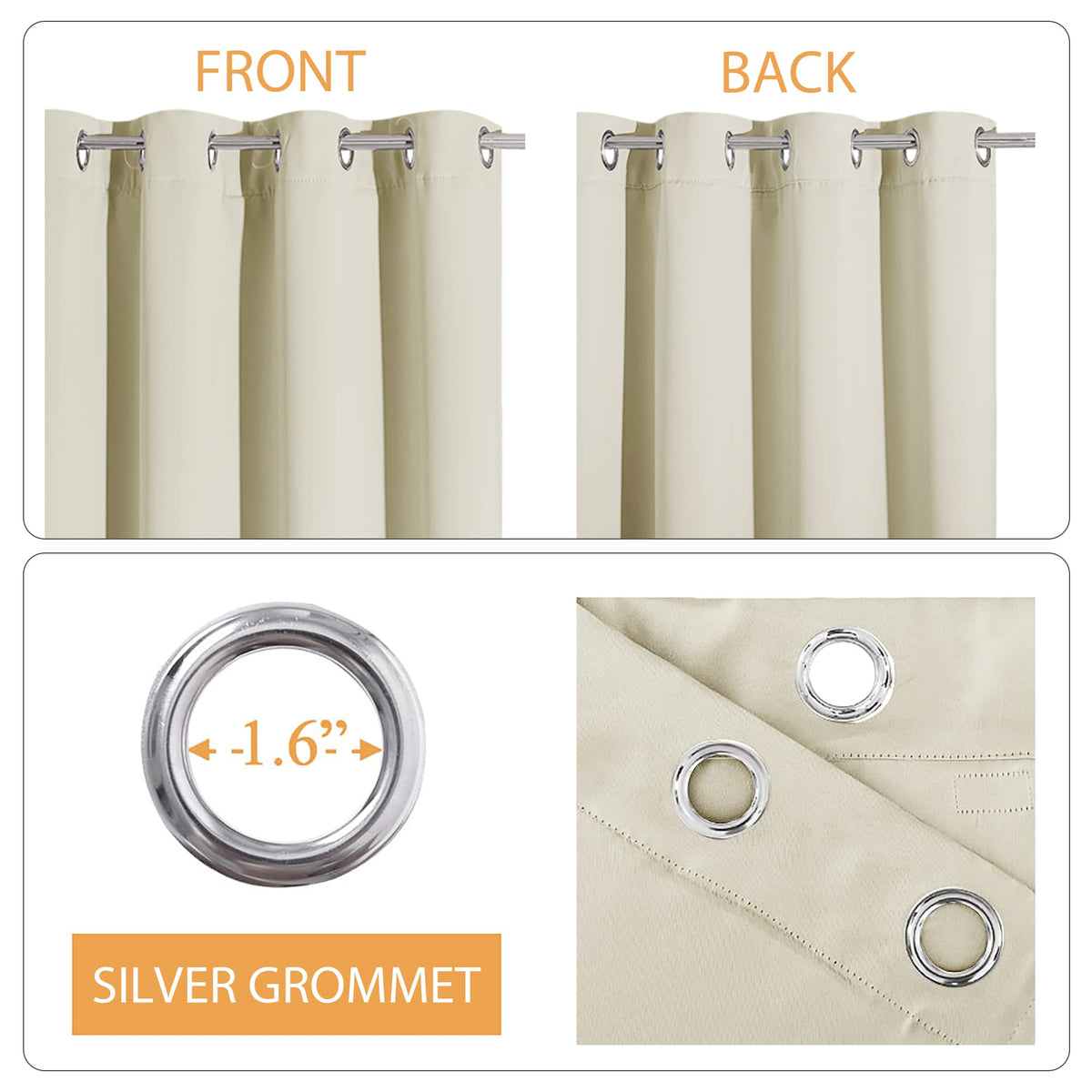 3-in-1 Blackout Room Divider Curtains F61143
