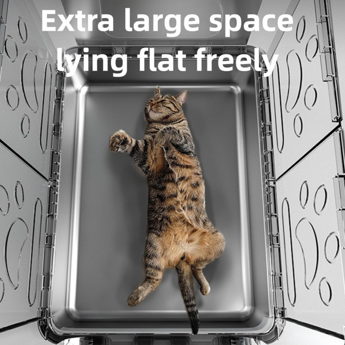 Foldable Stainless Steel Enclosed Cat Litter Box with Lid and Scoop V771