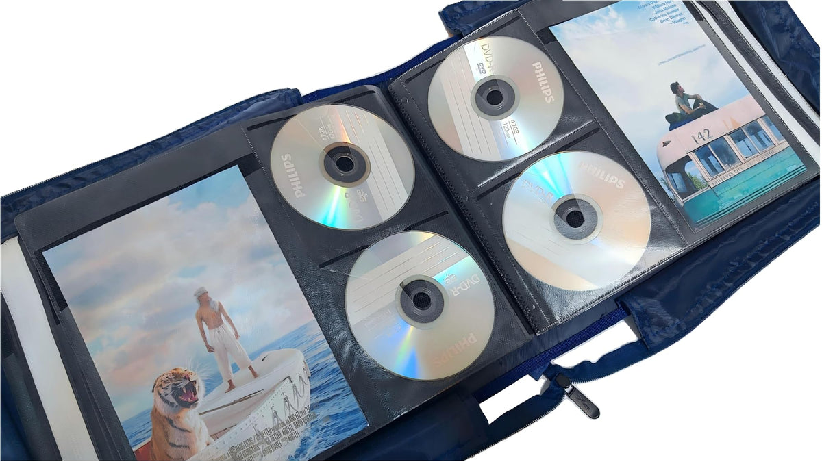 DVD CD Storage Case with Title Cover Pages, Blue, 192 Disk Units T284