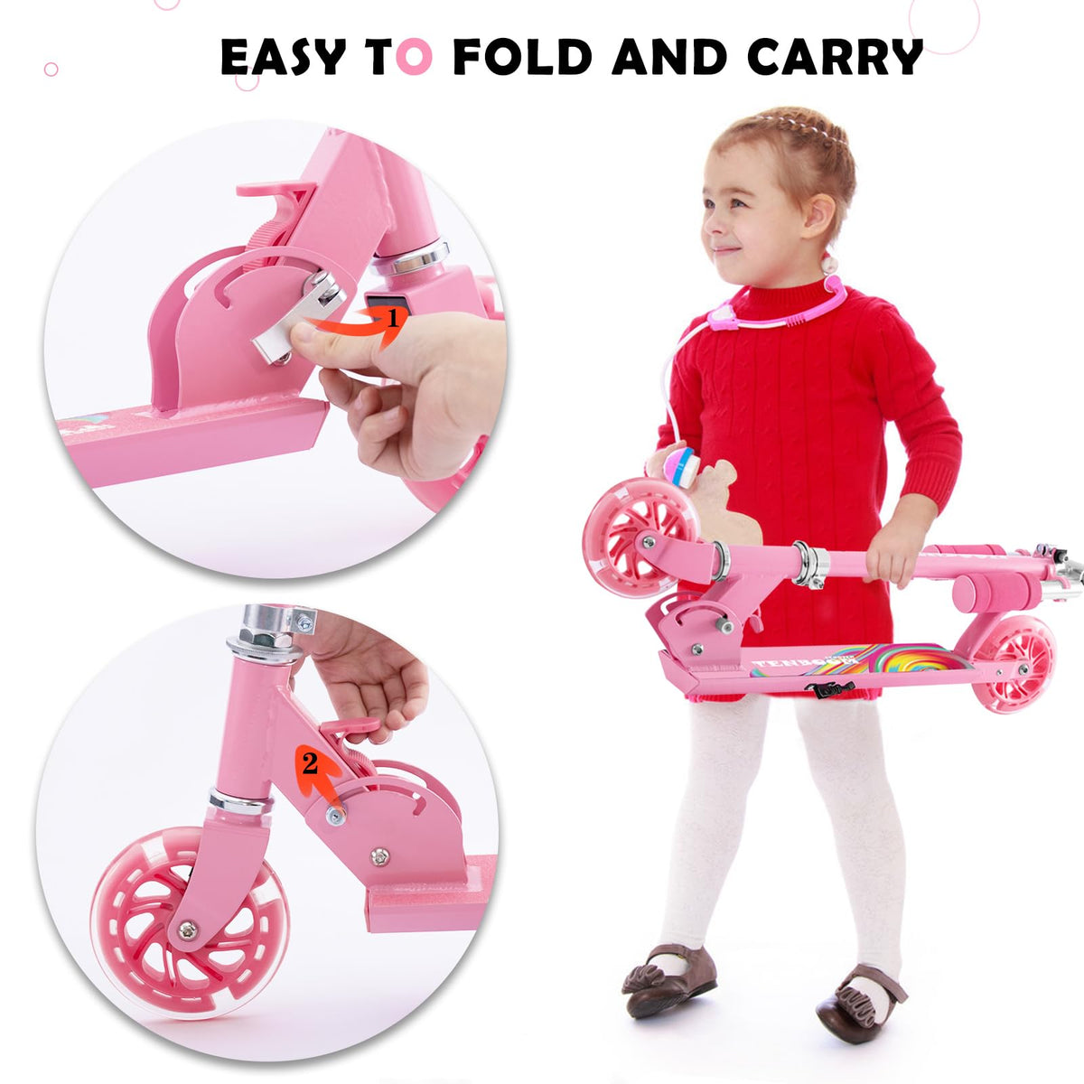 Folding Kids Scooter with Adjustable Handlebar I386