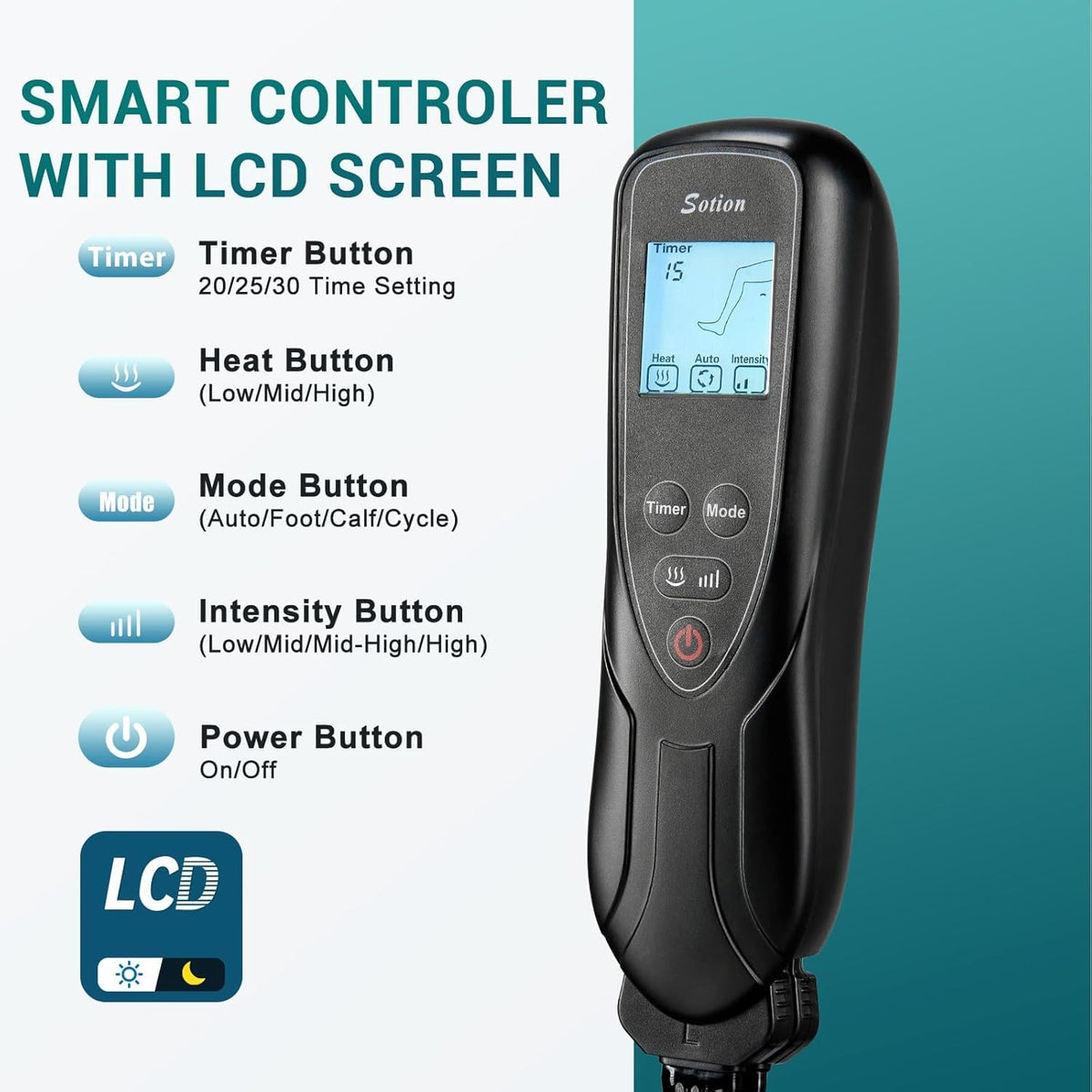 Air Compression Leg Massager with Heat W506
