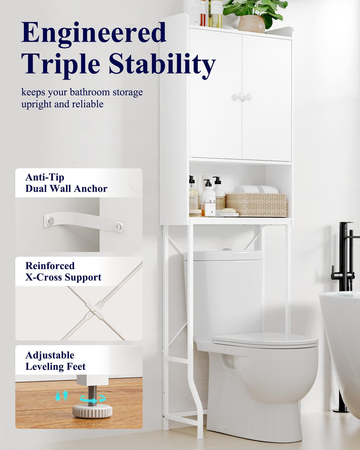 Over Toilet Storage Cabinet with Adjustable Shelf O77599