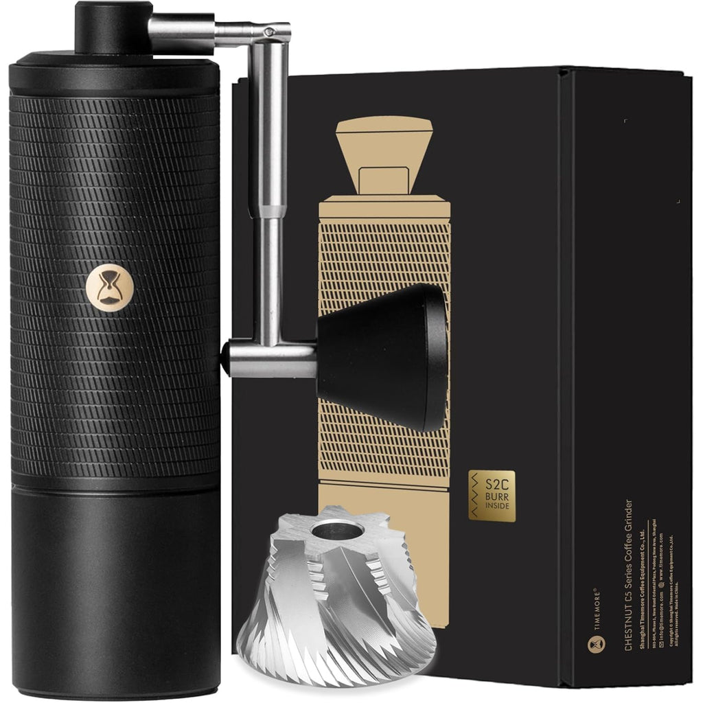 Manual Coffee Grinder 30g CNC Stainless Steel Conical Burr Matte Black S151